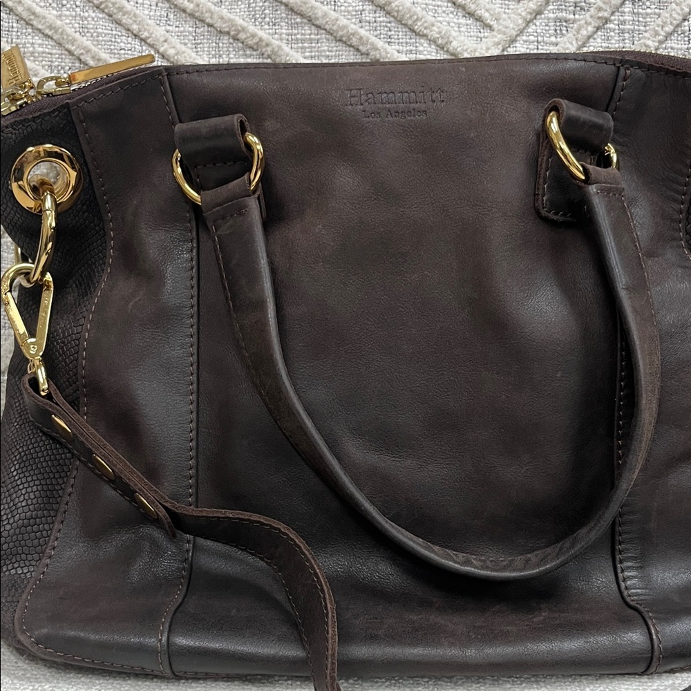 Elegant Brown Leather Handbag - Picture 2 of 5